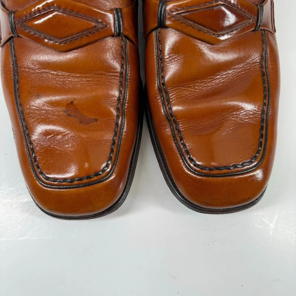 Vintage Barker of Earls Barton Men's 8/UK 7E Brown Leather Slip-On Loafer Shoes